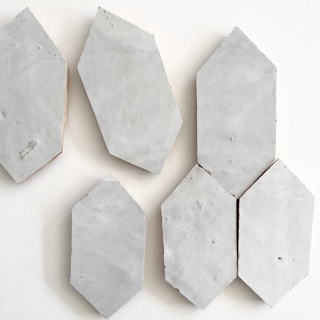 Moroccan Zellige Tesela Loose Loose: Snow by Tiles of Ezra