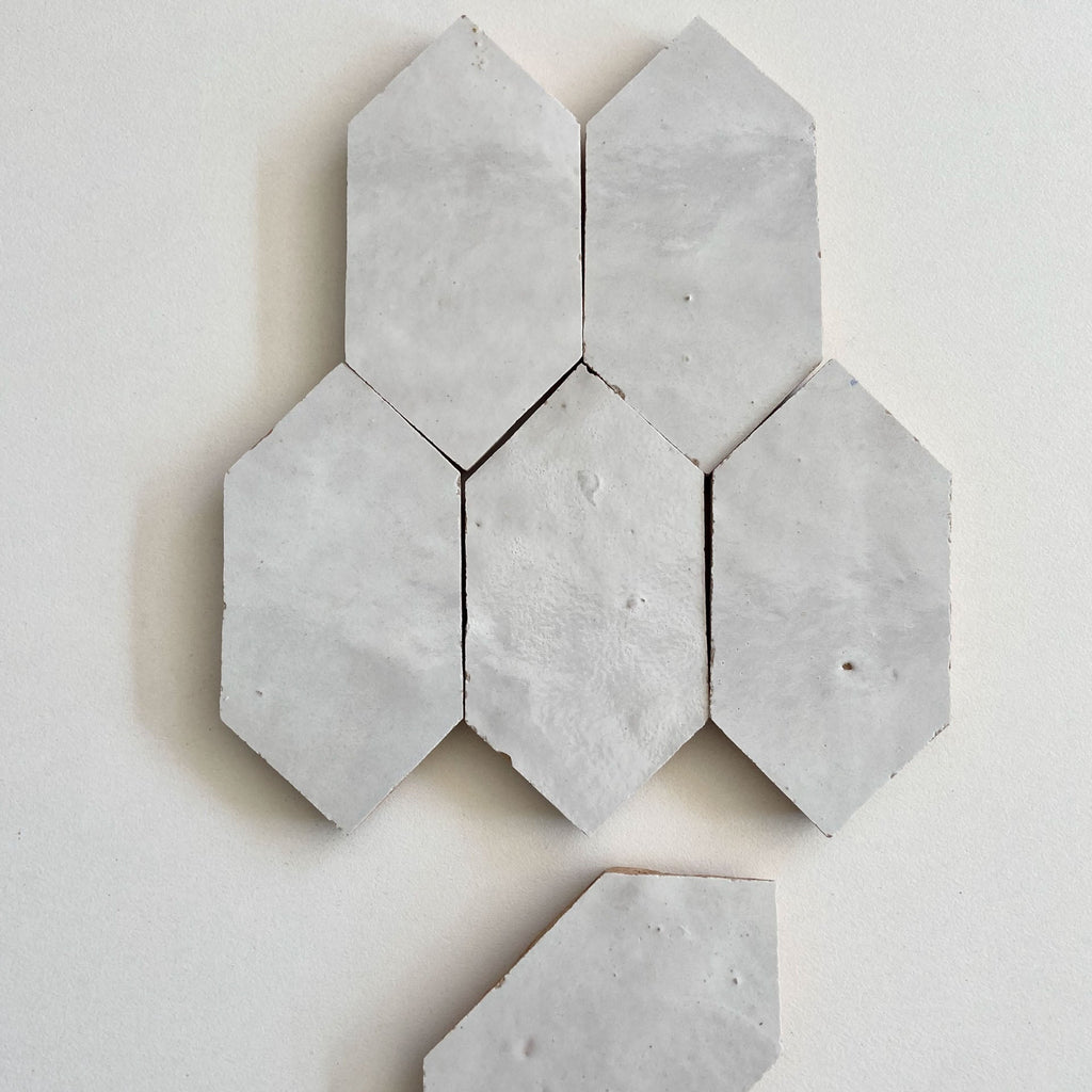 Moroccan Zellige Tesela Loose Loose: Snow by Tiles of Ezra