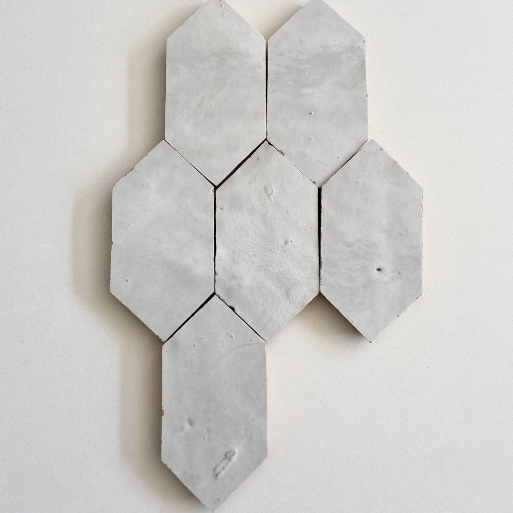 Moroccan Zellige Tesela Loose Loose: Snow by Tiles of Ezra