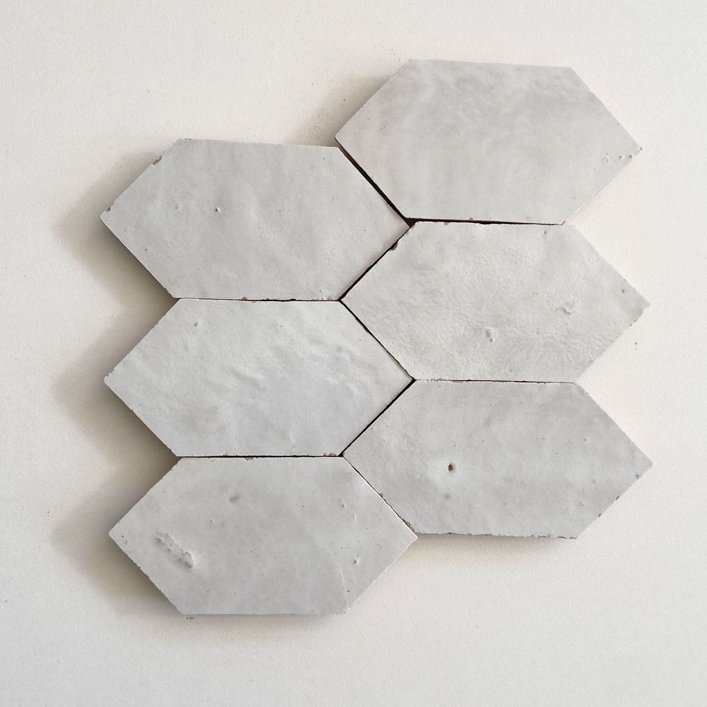 Moroccan Zellige Tesela Loose Loose: Snow by Tiles of Ezra