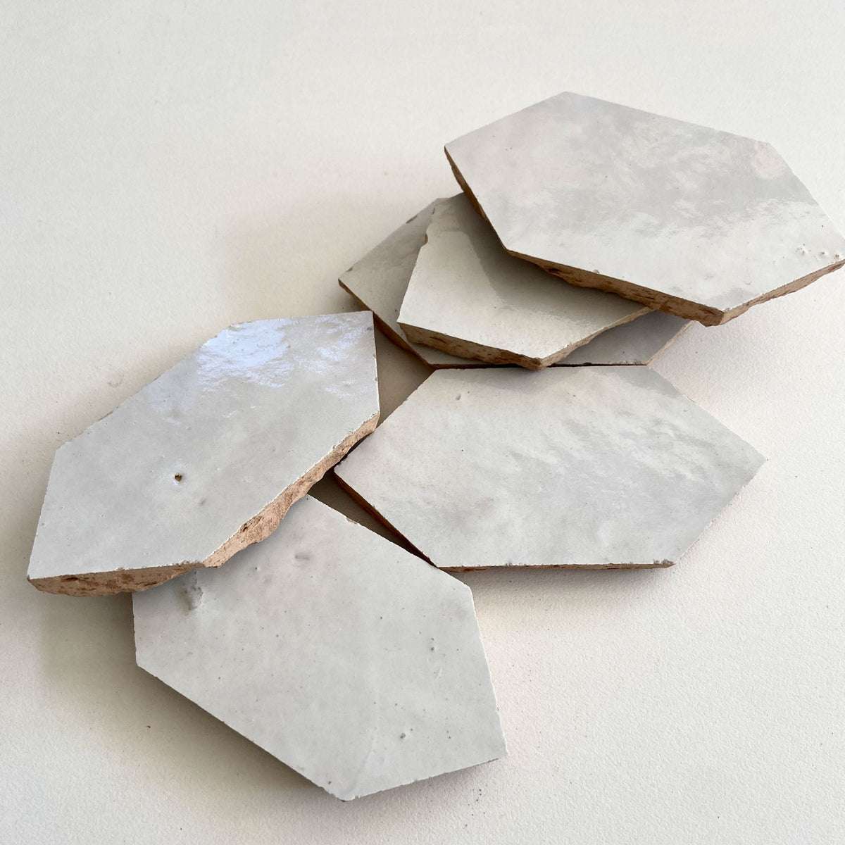 Moroccan Zellige Tesela Loose Loose: Snow by Tiles of Ezra