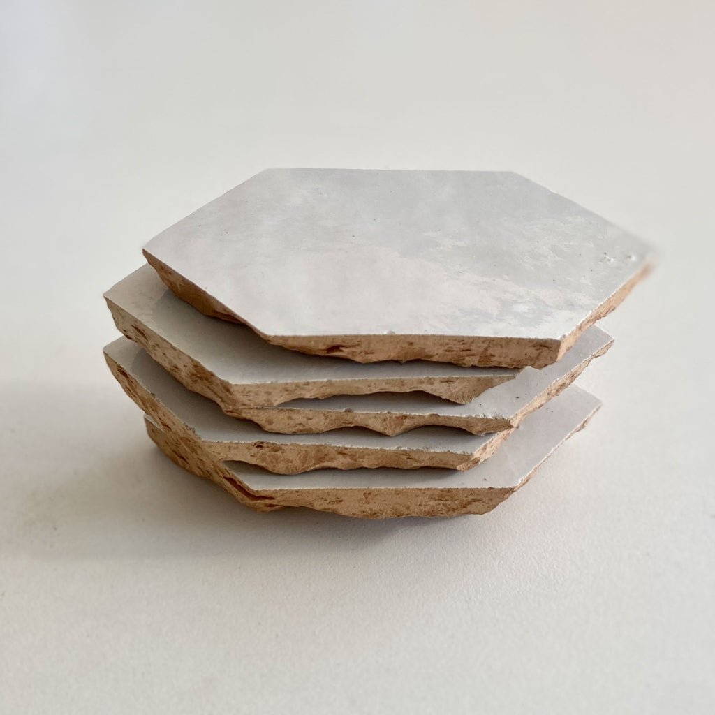 Moroccan Zellige Tesela Loose Loose: Snow by Tiles of Ezra