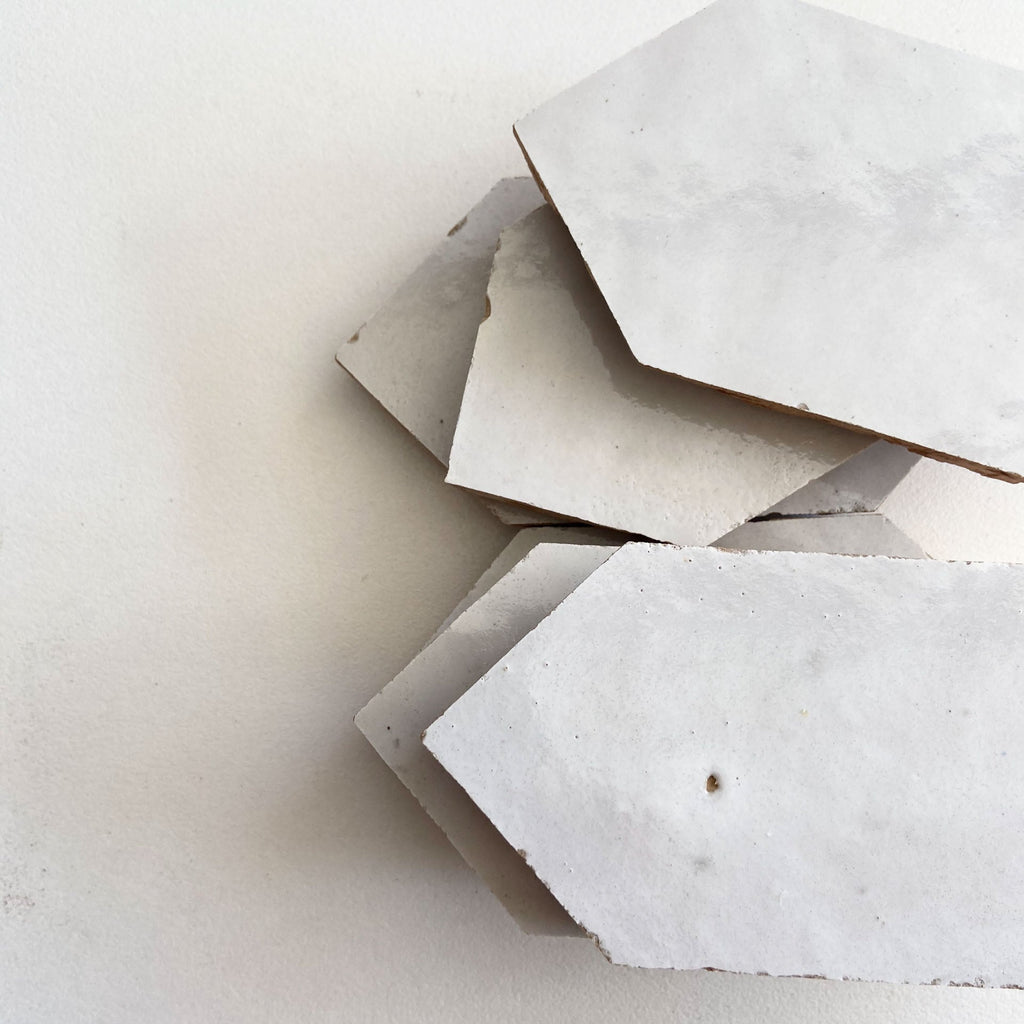 Moroccan Zellige Tesela Loose Loose: Snow by Tiles of Ezra