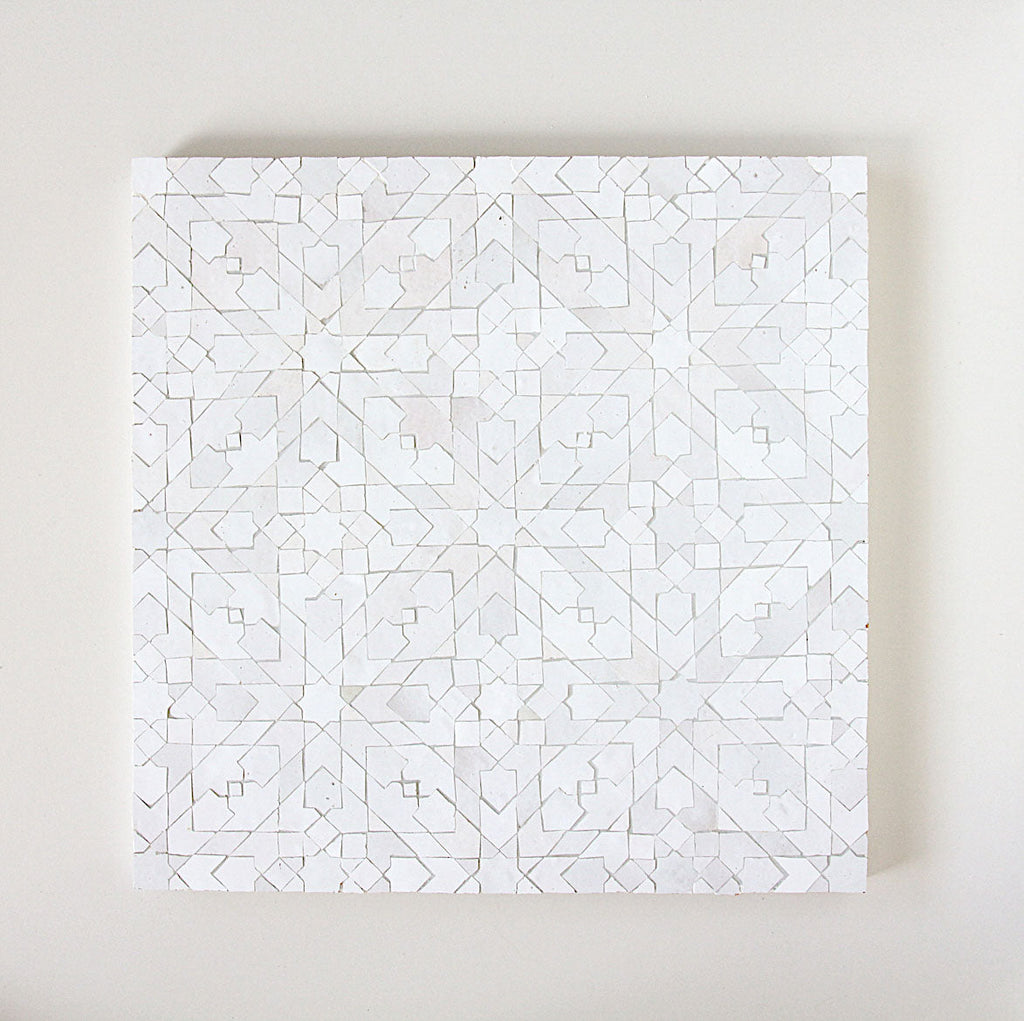 Moroccan Zellige Cadencia Mosaic Snow by Tiles of Ezra