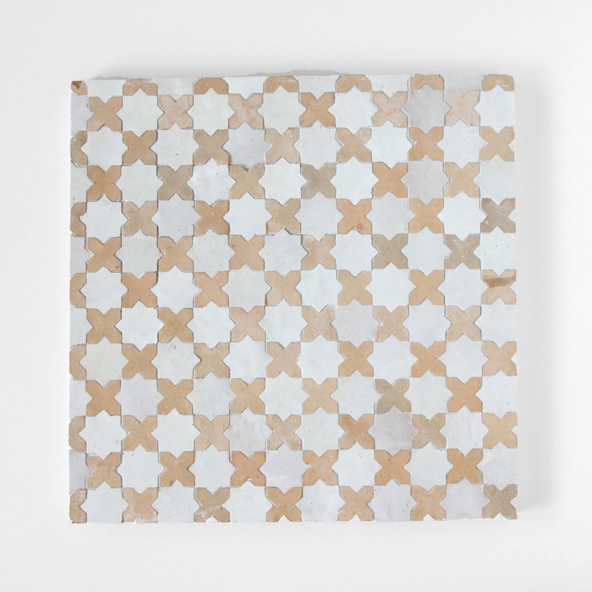 Moroccan Zellige Piazza Mosaic Snow + Clay by Tiles of Ezra