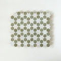 Moroccan Zellige Senda Mosaic Snow + Avocado by Tiles of Ezra