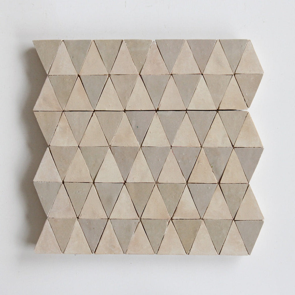 Moroccan Zellige Neroli Mosaic Clay + Latte by Tiles of Ezra
