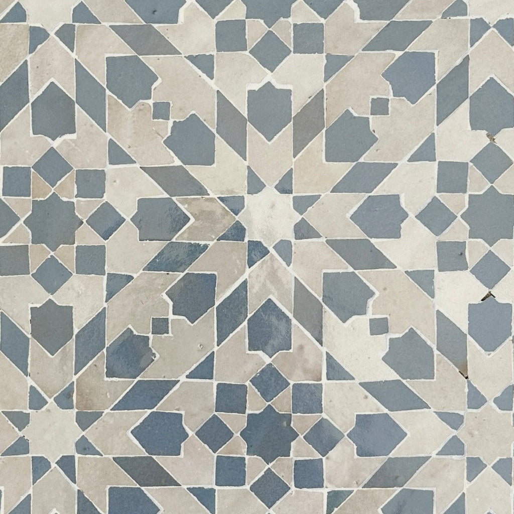 Moroccan Zellige Cadencia Mosaic Dust + Clear Sky by Tiles of Ezra