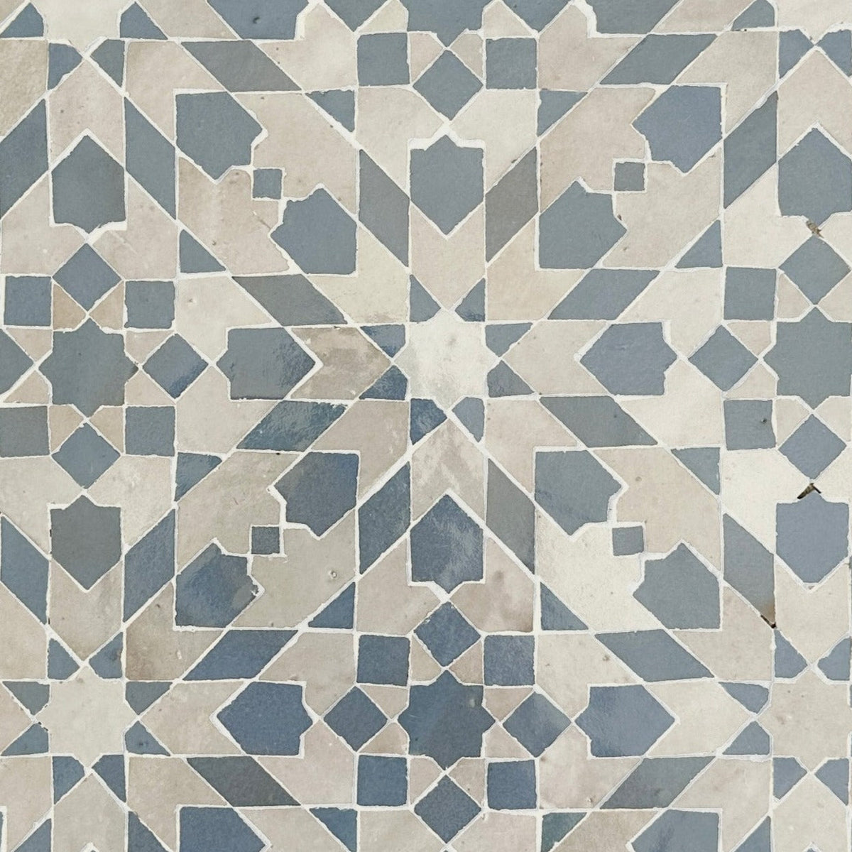 Moroccan Zellige Cadencia Mosaic Dust + Clear Sky by Tiles of Ezra