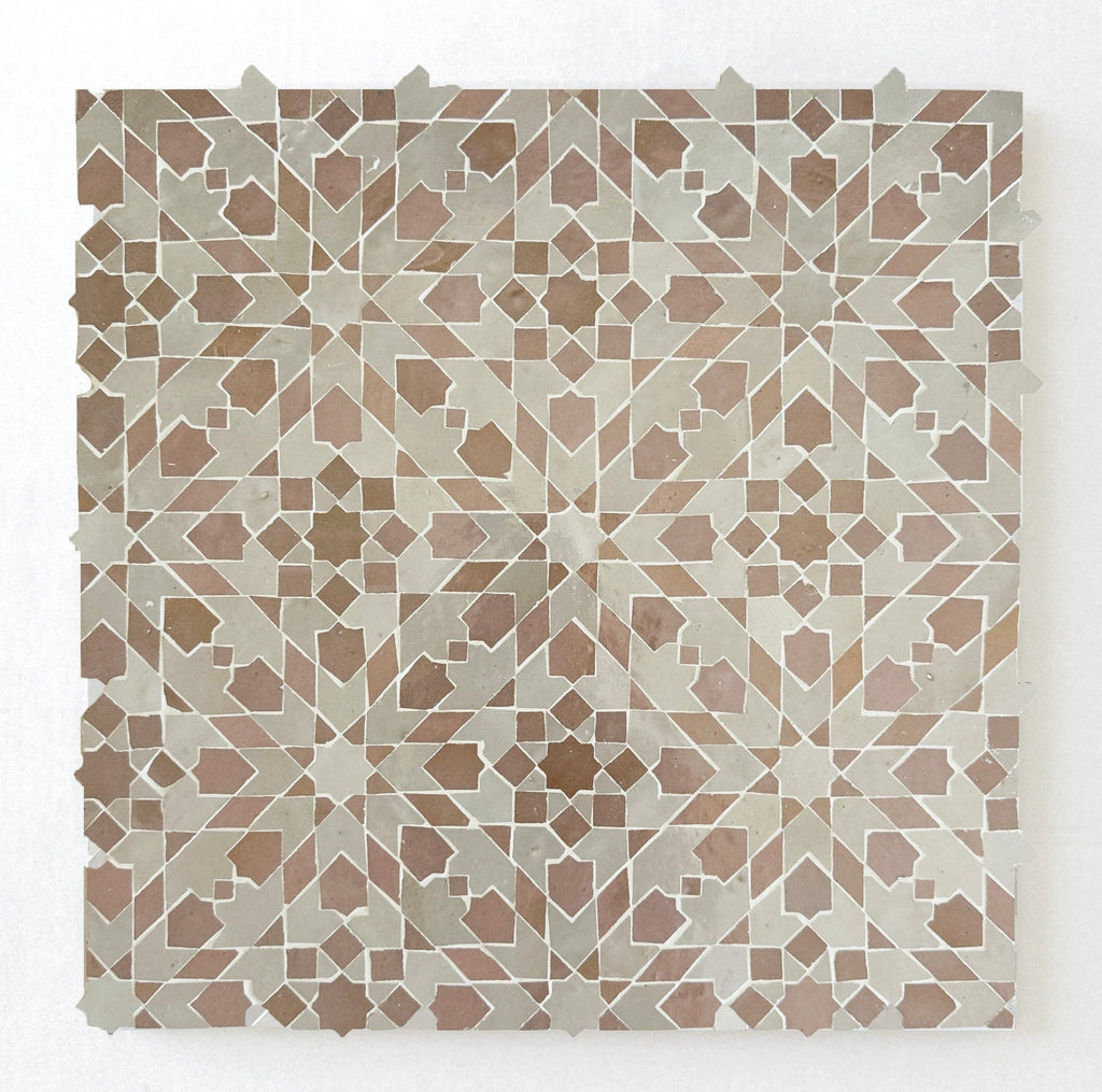 Moroccan Zellige Cadencia Mosaic Dust + Moroccan Pink by Tiles of Ezra