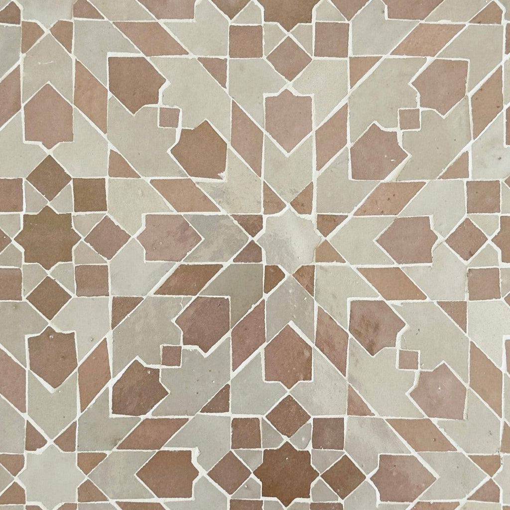 Moroccan Zellige Cadencia Mosaic Dust + Moroccan Pink by Tiles of Ezra