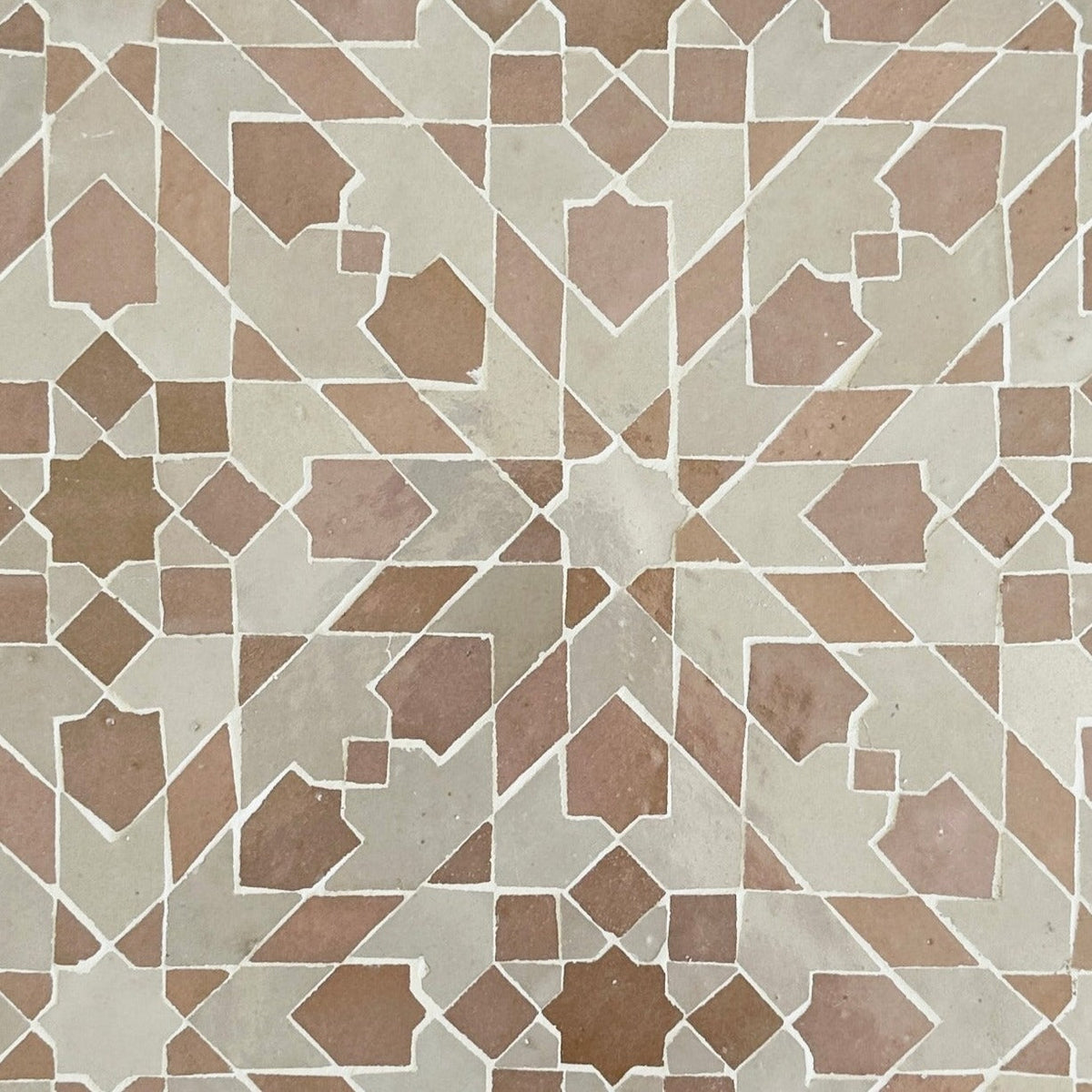 Moroccan Zellige Cadencia Mosaic Dust + Moroccan Pink by Tiles of Ezra