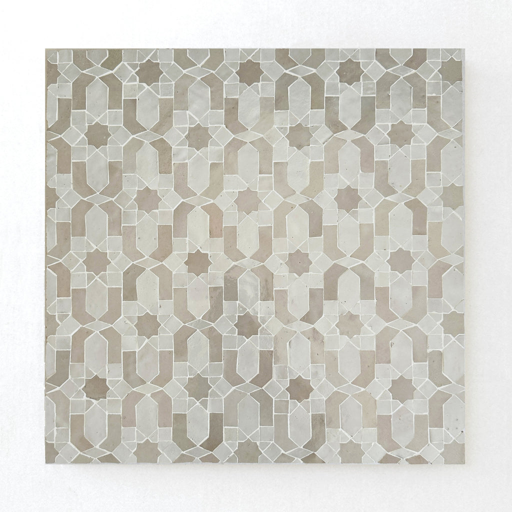 Moroccan Zellige Lucerna Mosaic Snow + Dust by Tiles of Ezra