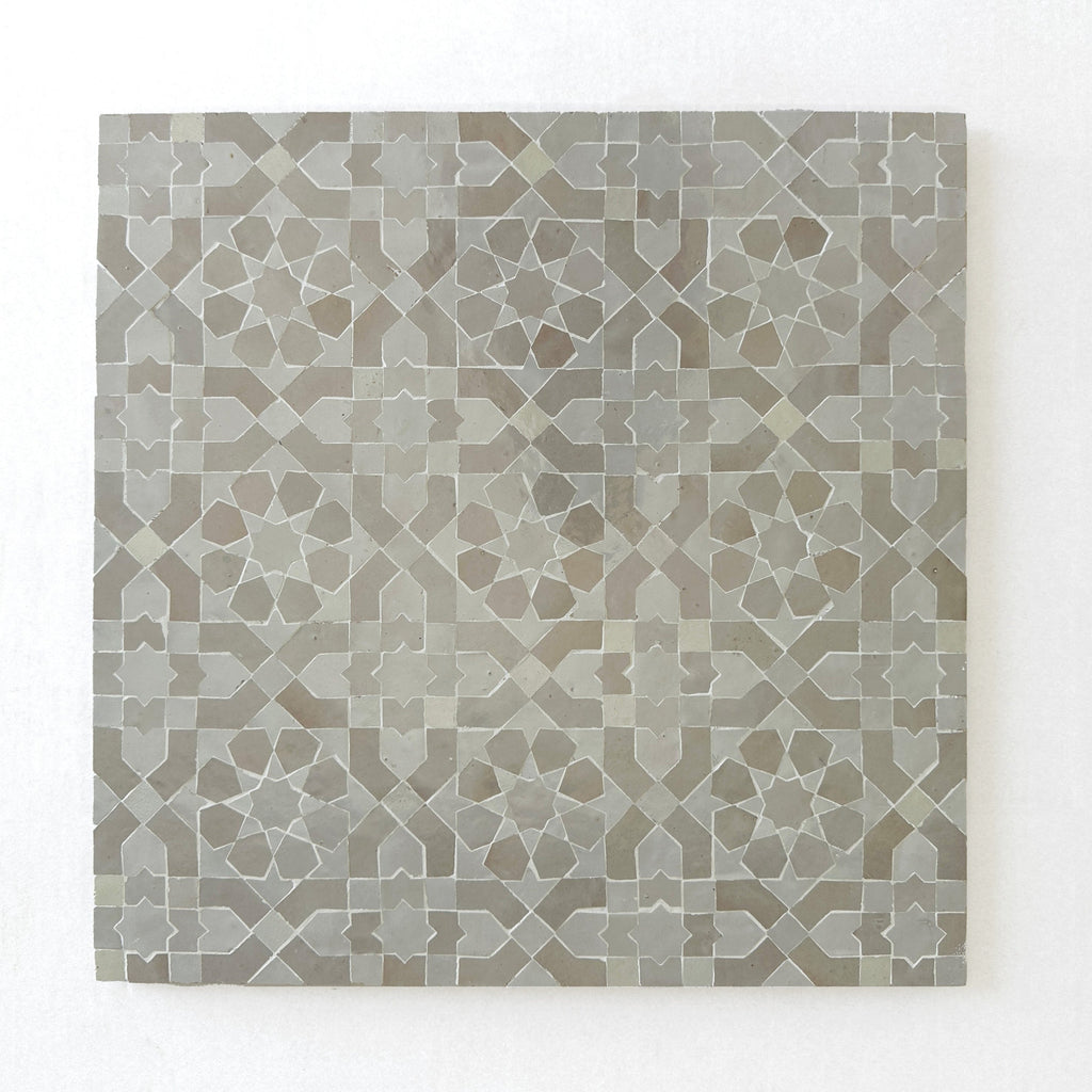 Moroccan Zellige Alcazar Mosaic Snow + Dust by Tiles of Ezra