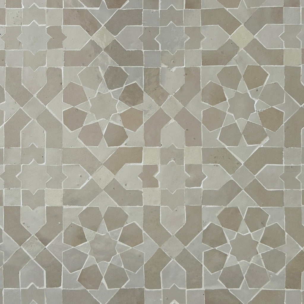 Moroccan Zellige Alcazar Mosaic Snow + Dust by Tiles of Ezra