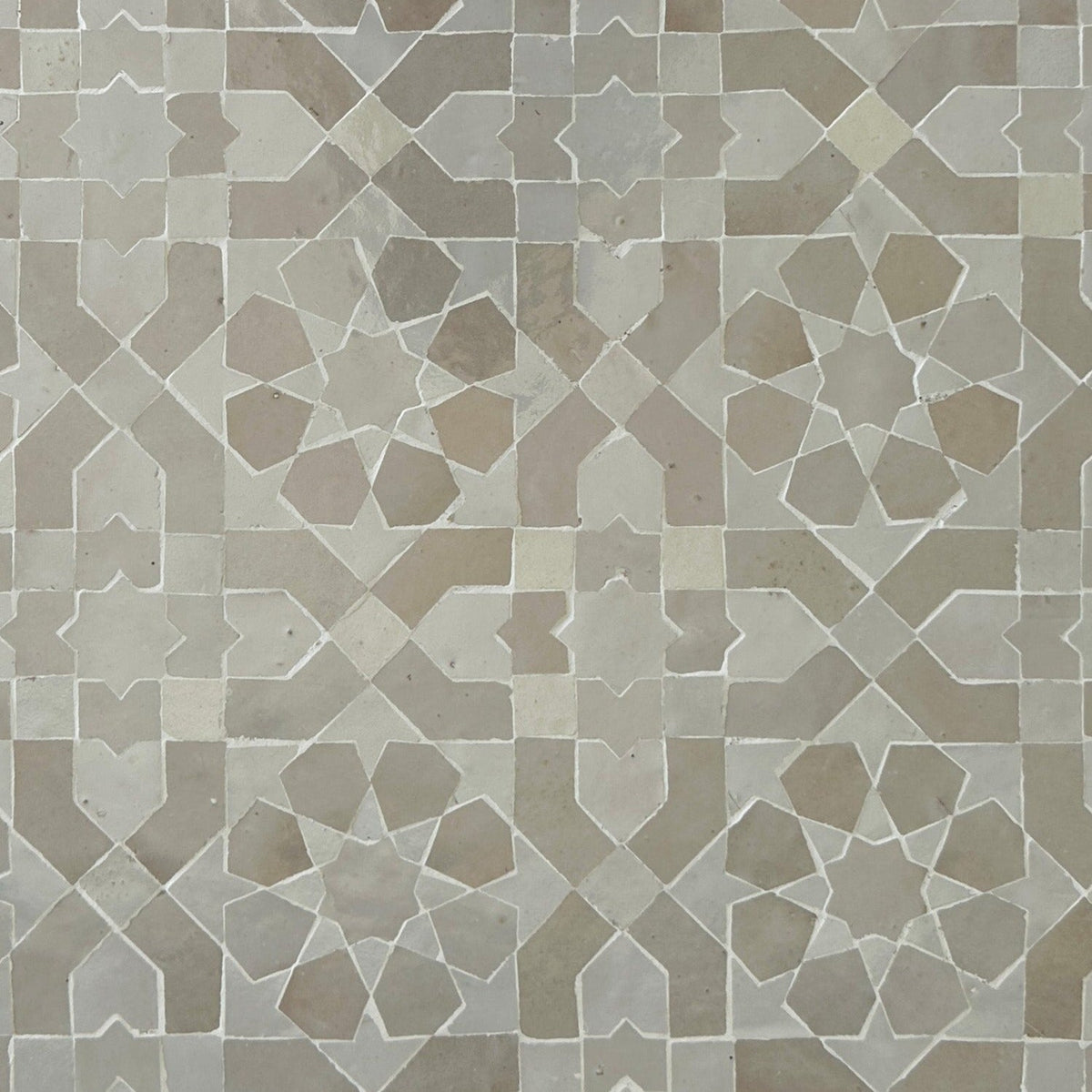 Moroccan Zellige Alcazar Mosaic Snow + Dust by Tiles of Ezra