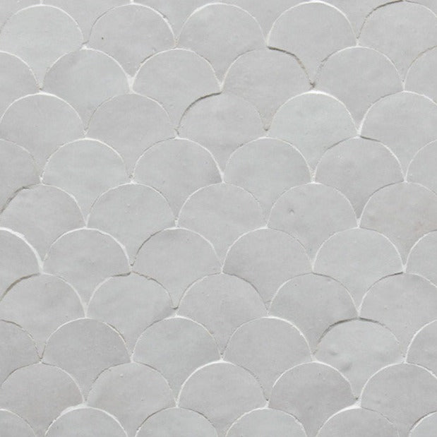 Moroccan Zellige Orla Mosaic Snow by Tiles of Ezra