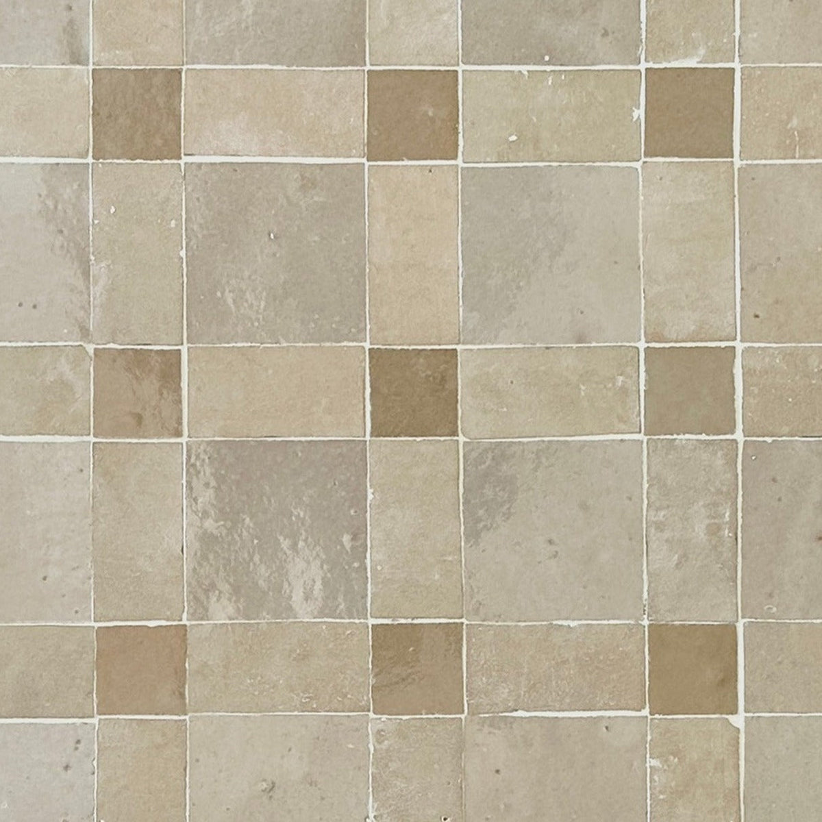 Moroccan Zellige Reticula Mosaic Clay + Latte + Oat by Tiles of Ezra