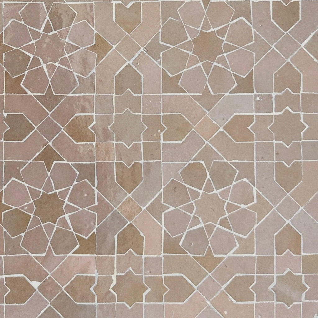 Moroccan Zellige Alcazar Mosaic Moroccan Pink by Tiles of Ezra