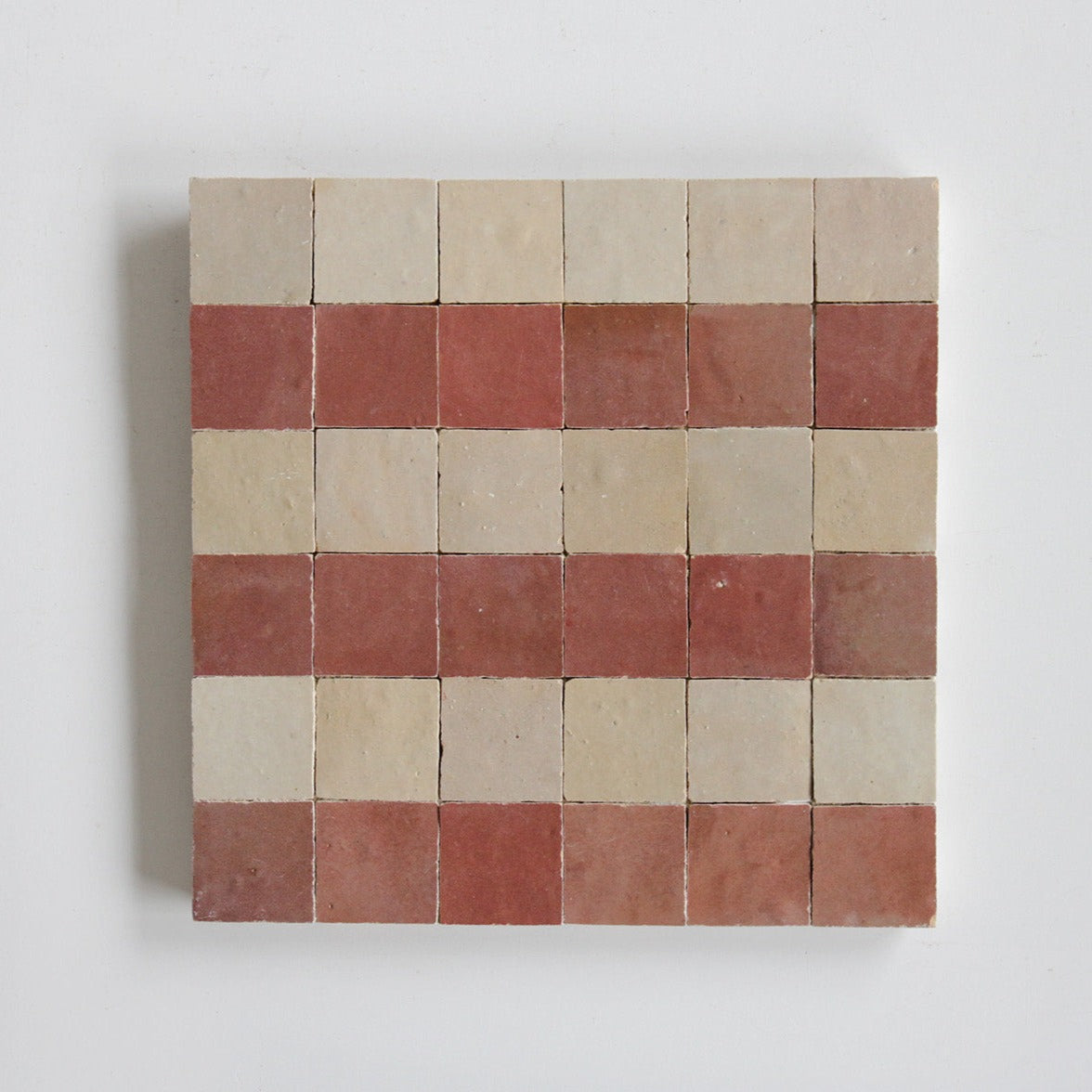 Moroccan Zellige Liston Mosaic Latte + Rust by Tiles of Ezra