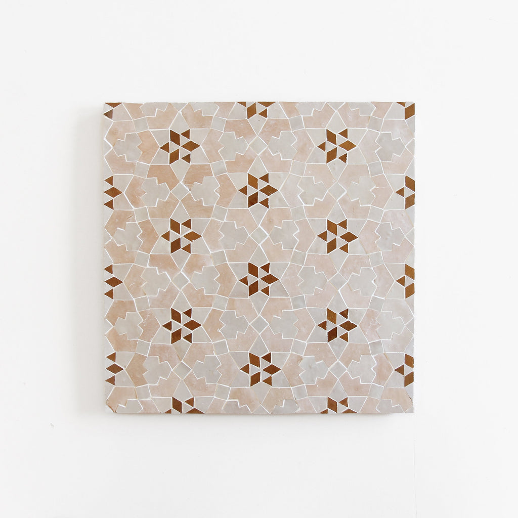 Moroccan Zellige Ritmo Mosaic Dust + Clay + Manuka by Tiles of Ezra