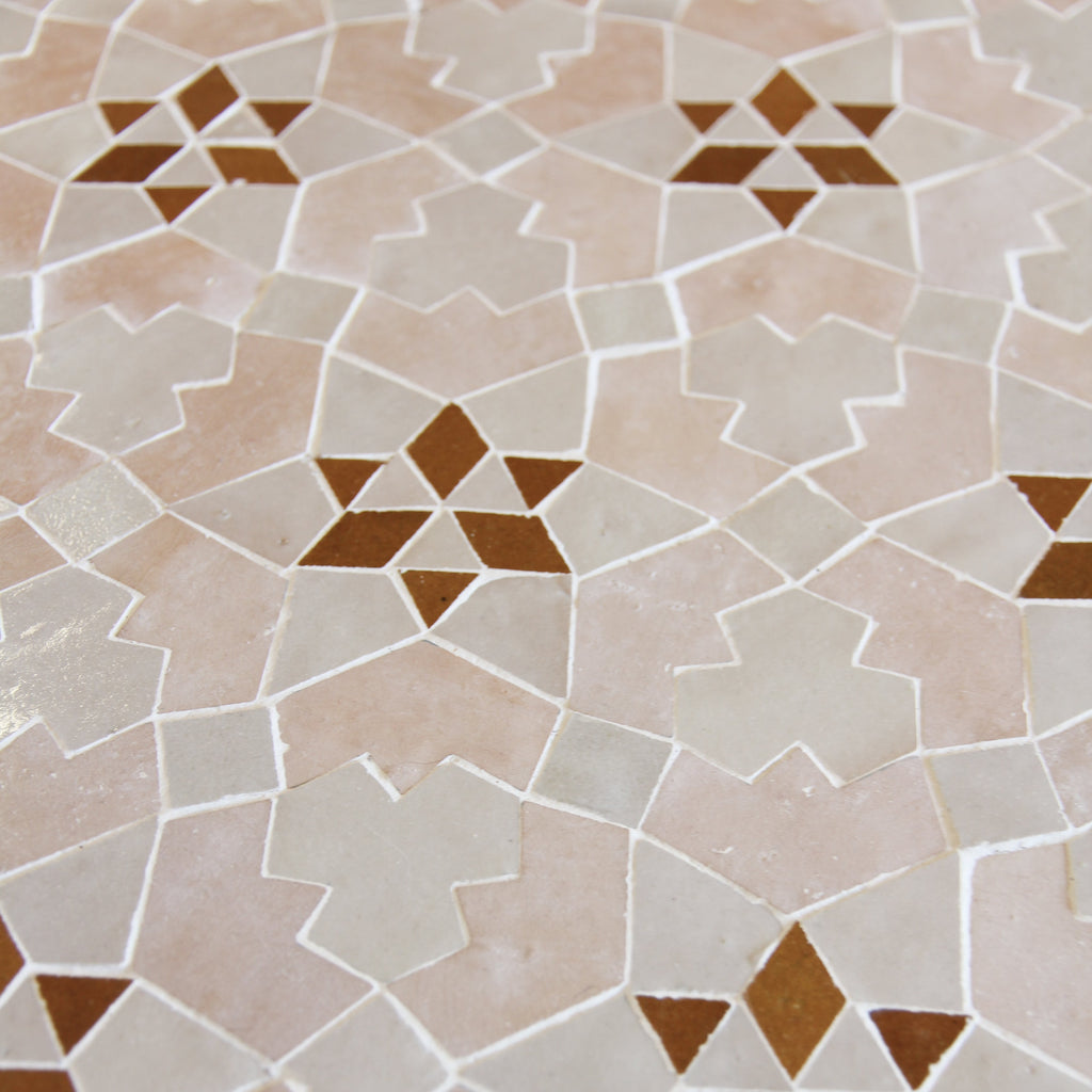 Moroccan Zellige Ritmo Mosaic Dust + Clay + Manuka by Tiles of Ezra