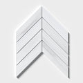 Bianco Dolomiti Classic Polished Chevron Waterjet Marble Mosaic — 13  ×  10  ×  3/8 (sheets) in