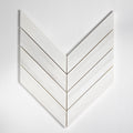 Bianco Dolomiti Classic Honed Chevron Waterjet Marble Mosaic — 13  ×  10  ×  3/8 (sheets) in