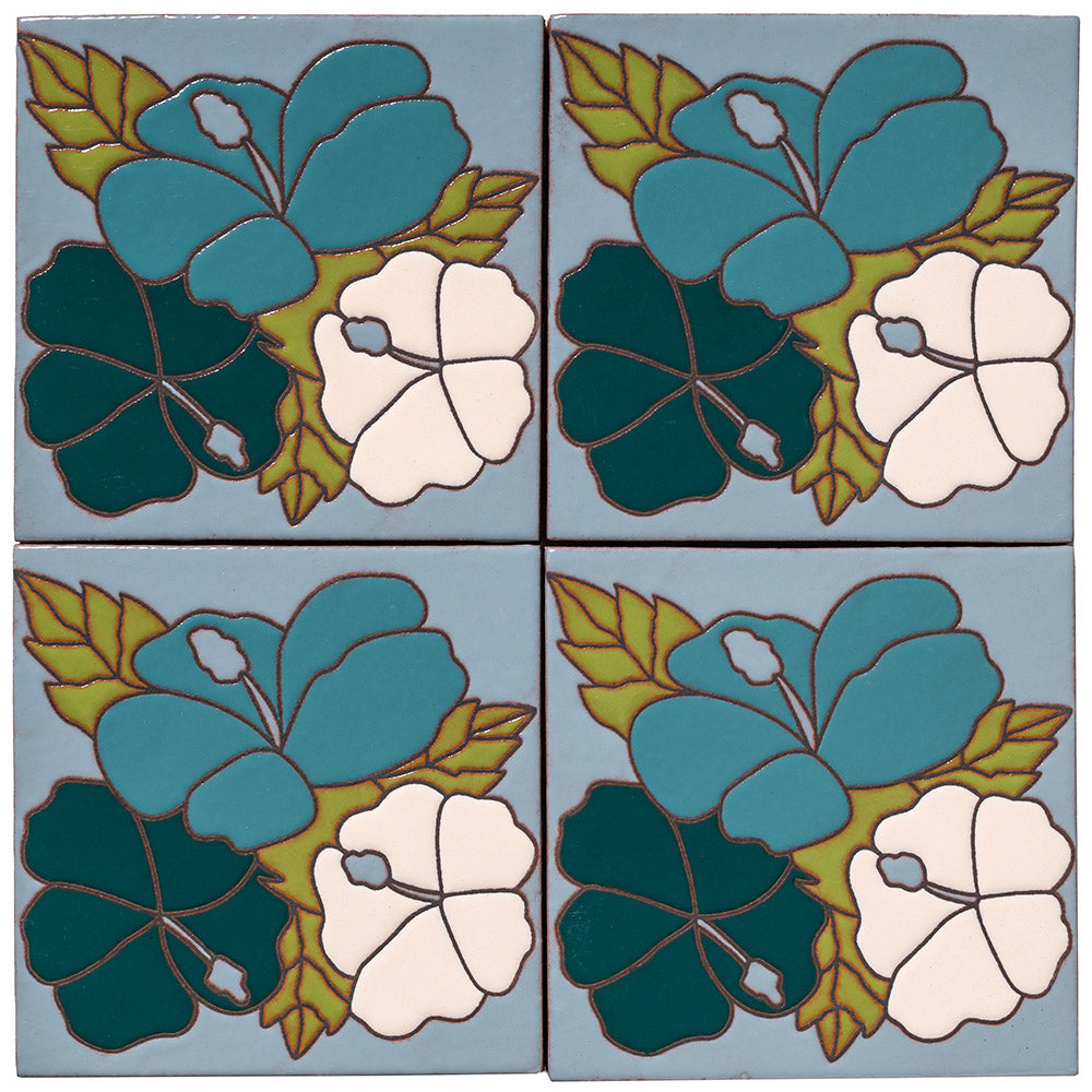 ARTO Palm Royale Gilded Hibiscus 2 - 6x6 — per piece