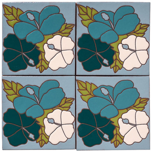 ARTO Palm Royale Gilded Hibiscus 2 - 6x6 — per piece