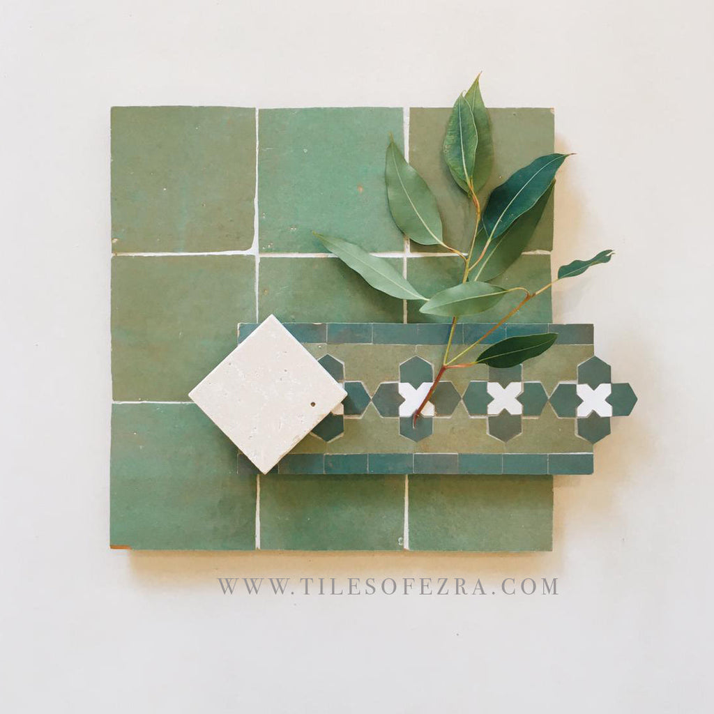 Moroccan Zellige Square Avocado by Tiles of Ezra