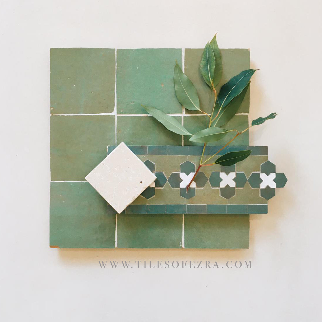 Moroccan Zellige Square Avocado by Tiles of Ezra