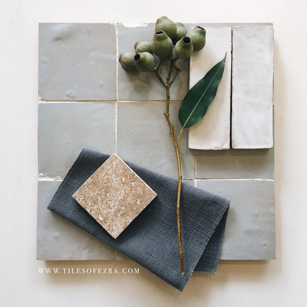 Moroccan Zellige Square Duck Egg Blue by Tiles of Ezra