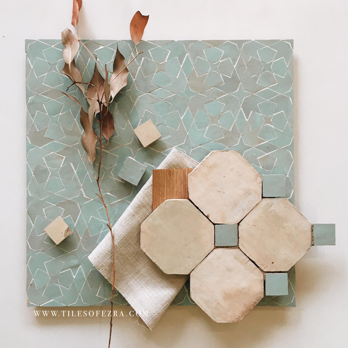 Moroccan Zellige Azahar Mosaic Moss by Tiles of Ezra