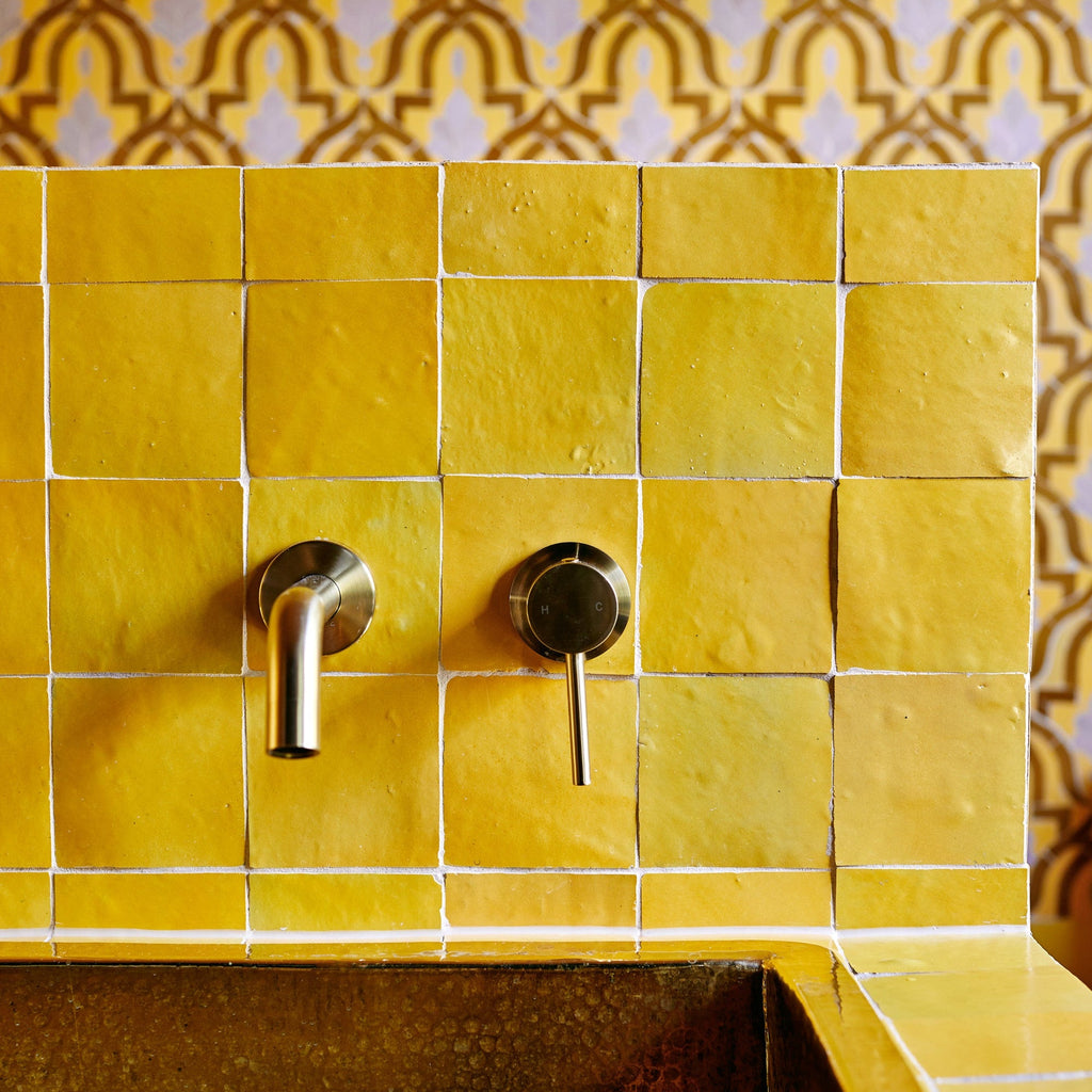 Moroccan Zellige Square Mustard by Tiles of Ezra