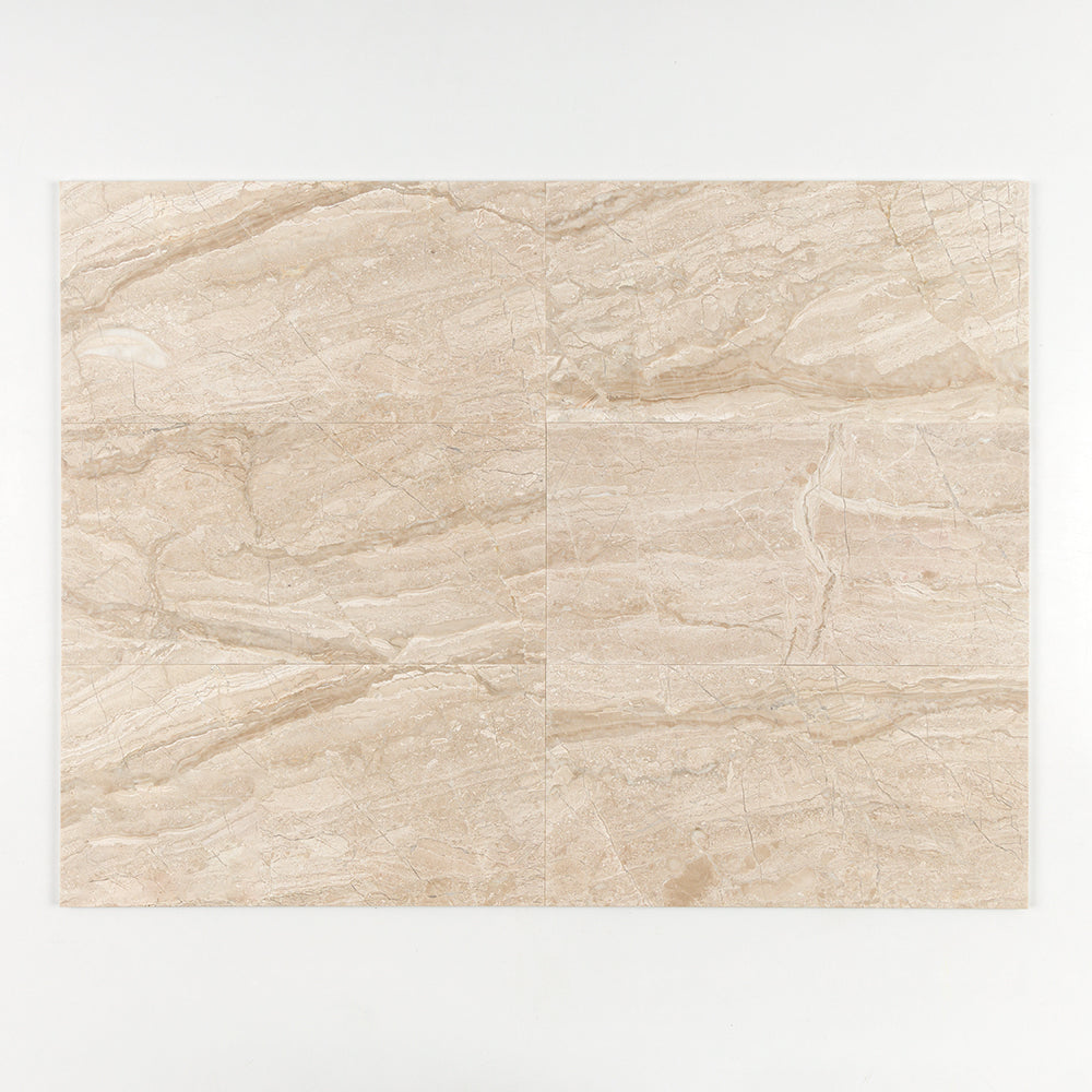 Diana Royal Polished Marble Tile — 12 × 24 × 1/2 in