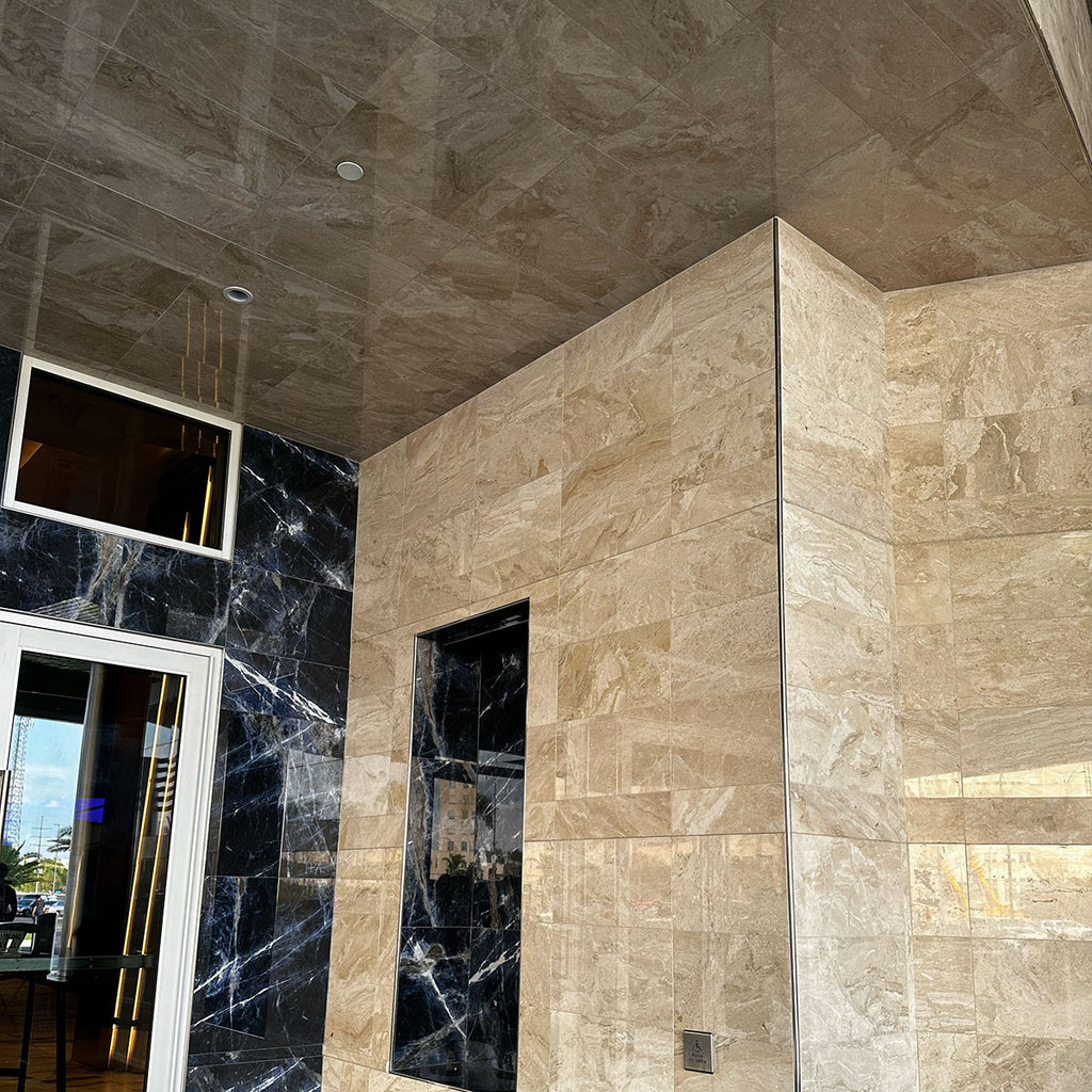 Diana Royal Polished Marble Tile — 12 × 24 × 1/2 in