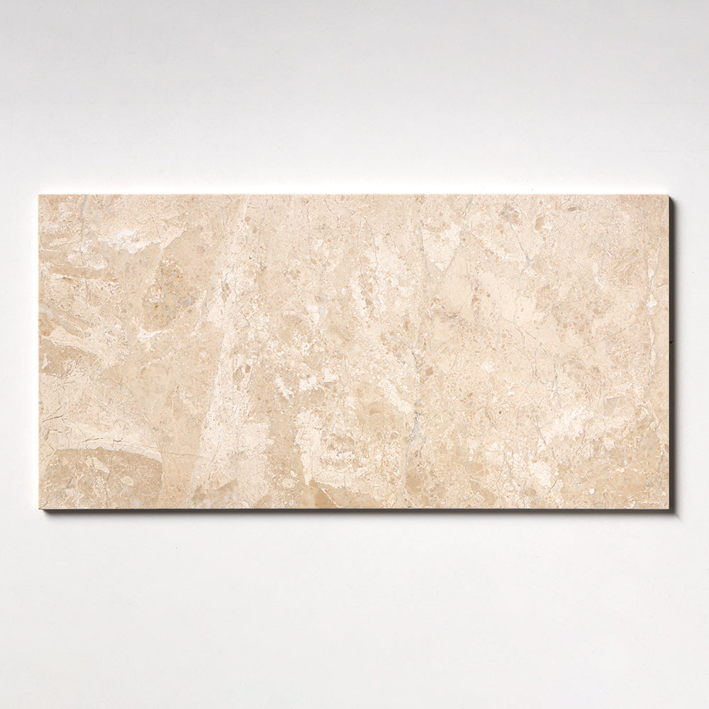 Diana Royal Honed Marble Tile — 12 × 24 × 1/2 in