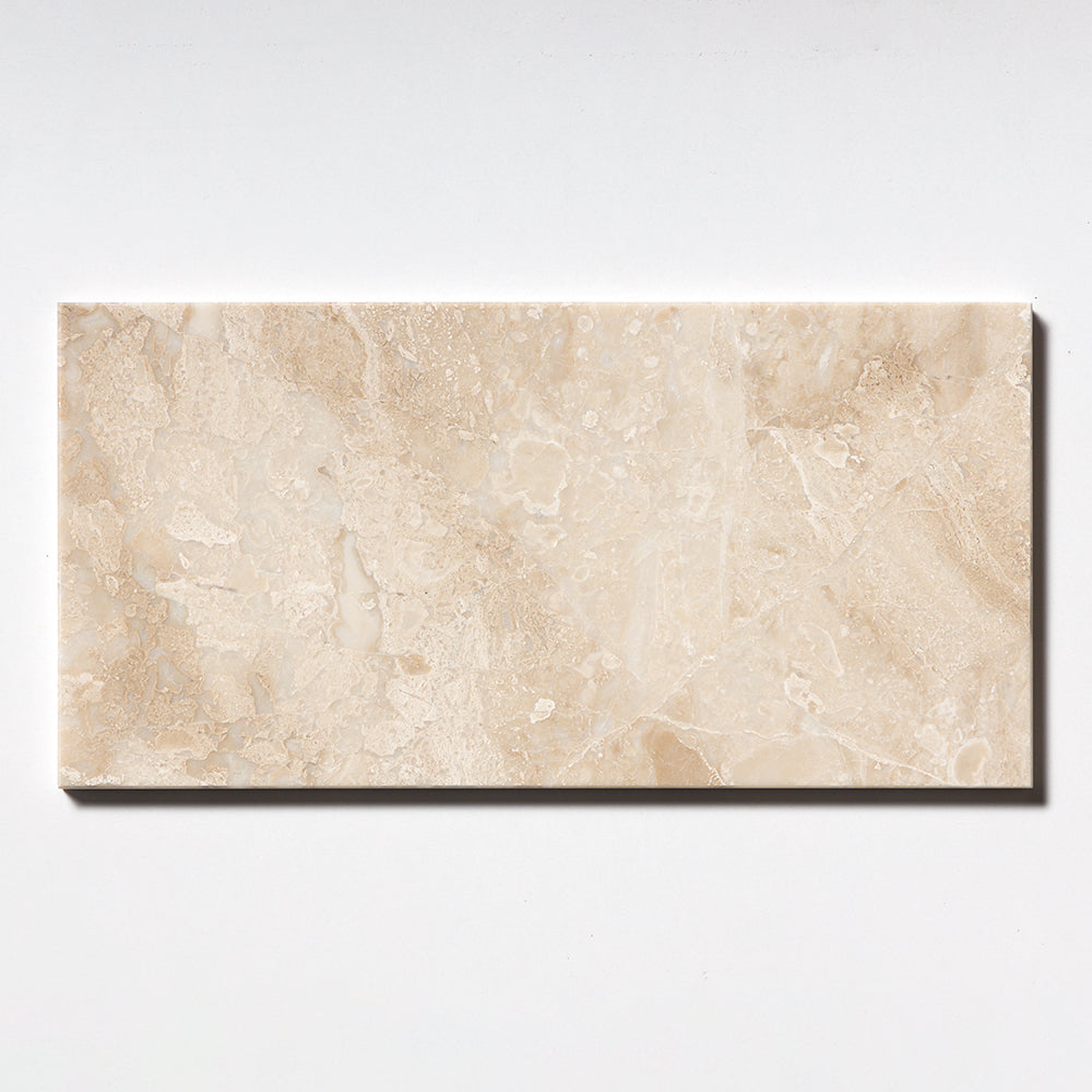 Diana Royal Polished Marble Tile — 6 × 12 × 3/8 mic. bev. in