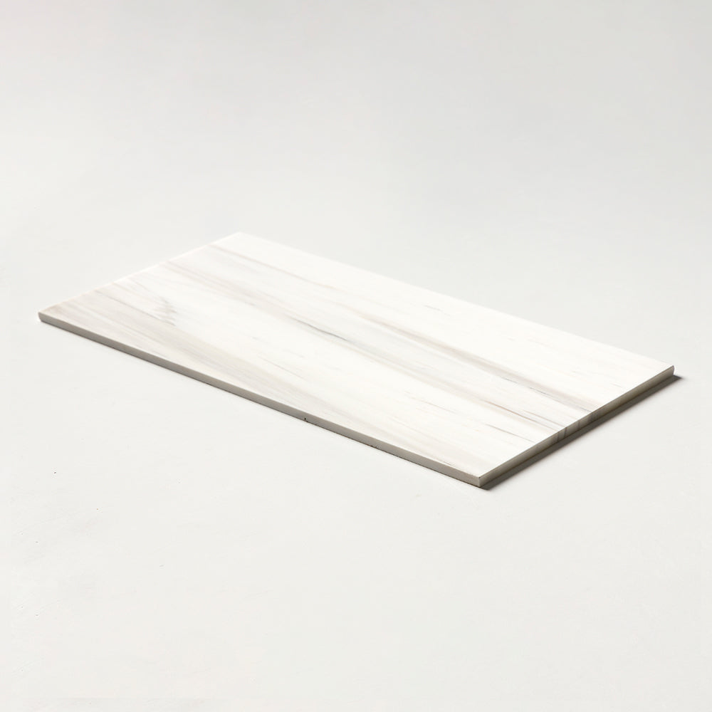 Bianco Dolomiti Classic Polished Marble Tile — 12 × 24 × 3/8 in