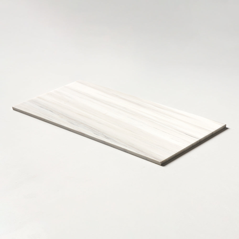 Bianco Dolomiti Classic Honed Marble Tile — 12 × 24 × 3/8 in