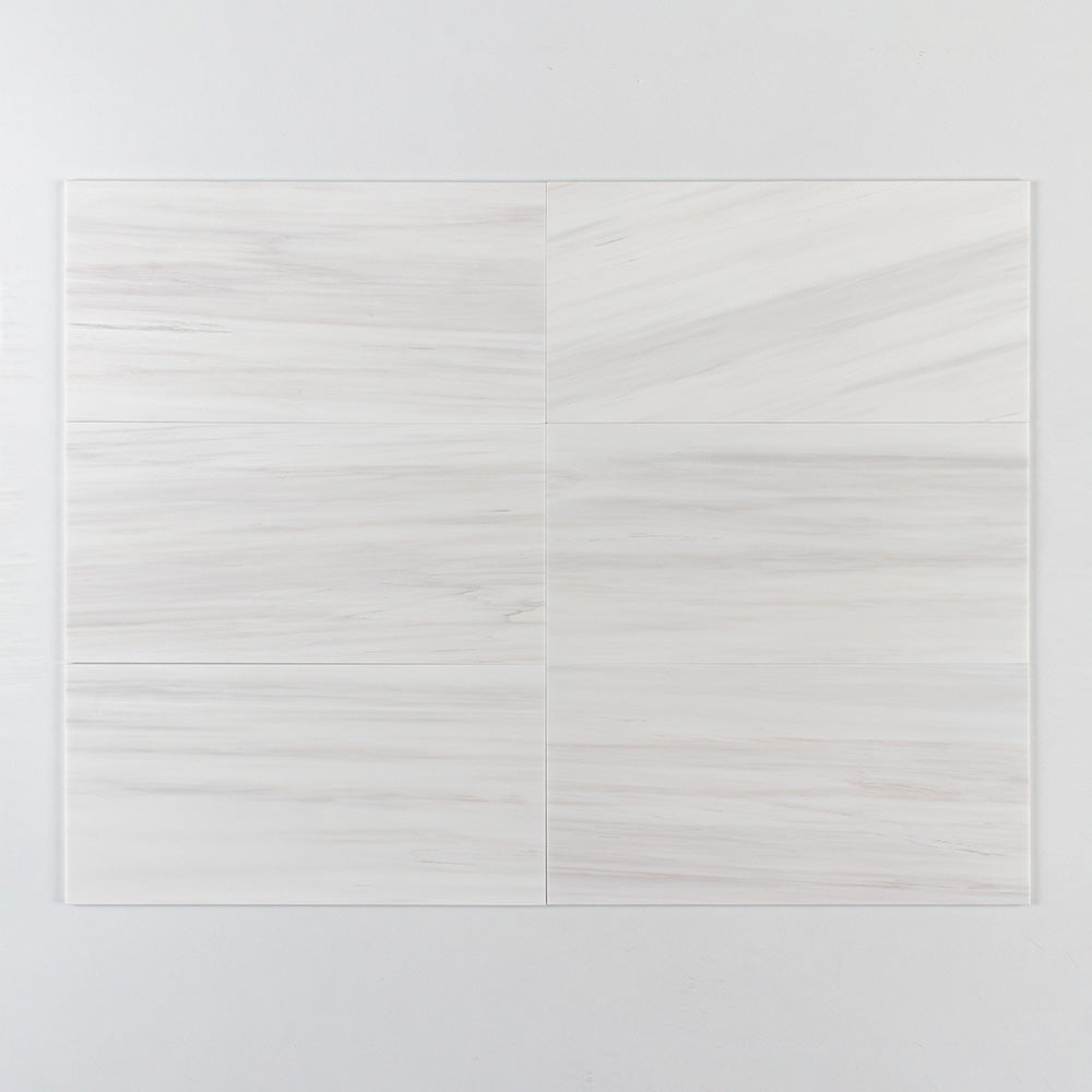 Bianco Dolomiti Classic Honed Marble Tile — 12 × 24 × 3/8 in