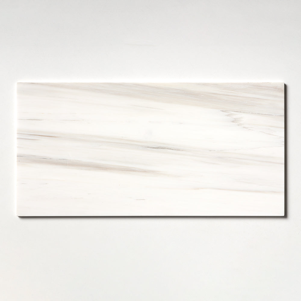 Bianco Dolomiti Classic Honed Marble Tile — 12 × 24 × 3/8 in