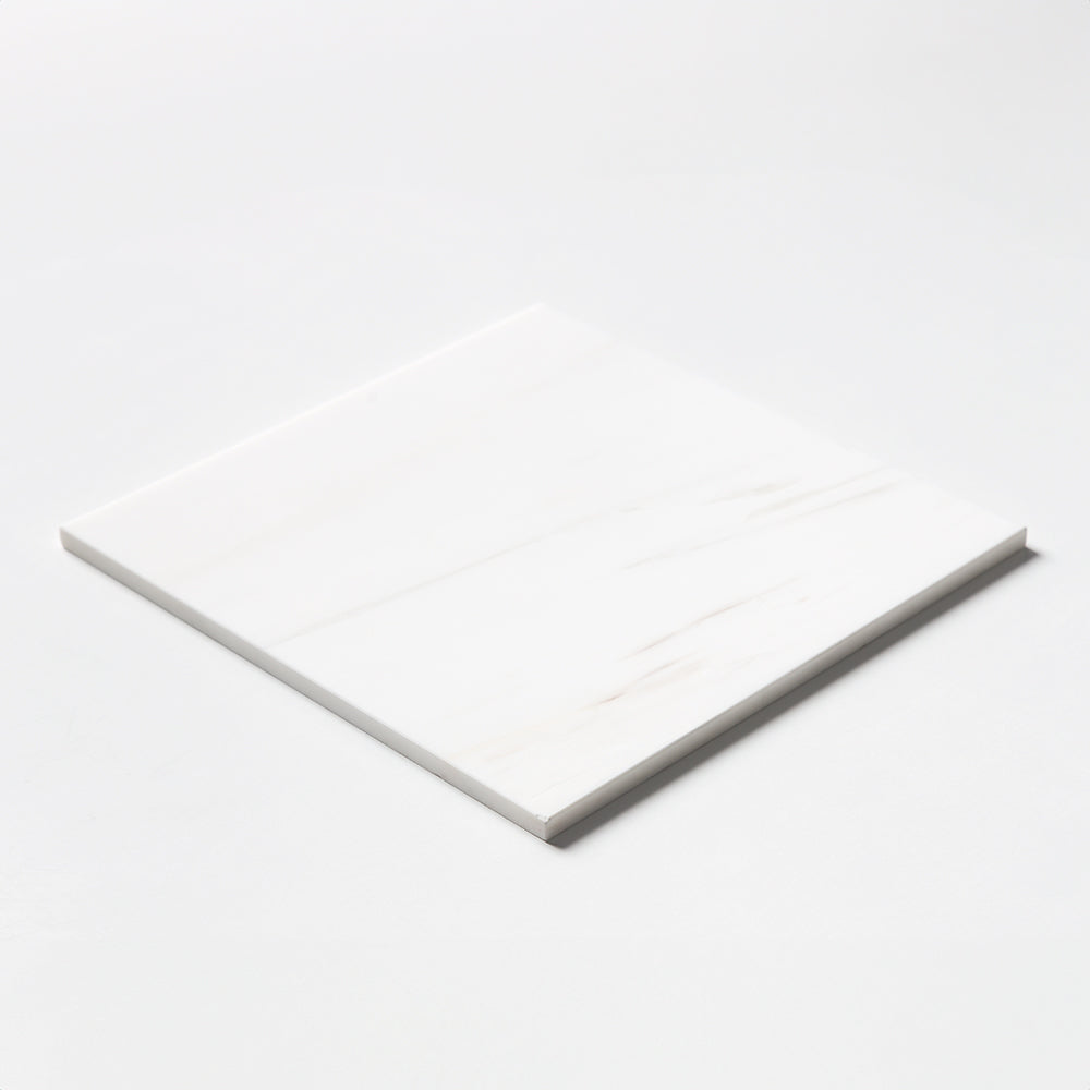 Bianco Dolomiti Classic Honed Marble Tile — 12 × 12 × 3/8 in