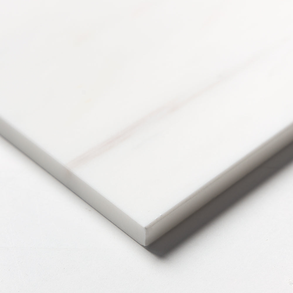 Bianco Dolomiti Classic Honed Marble Tile — 12 × 12 × 3/8 in