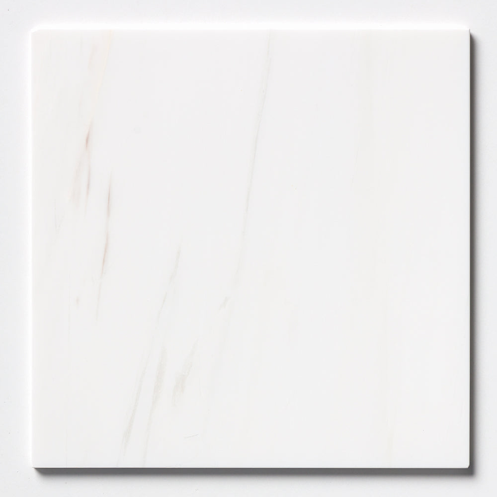 Bianco Dolomiti Classic Honed Marble Tile — 12 × 12 × 3/8 in