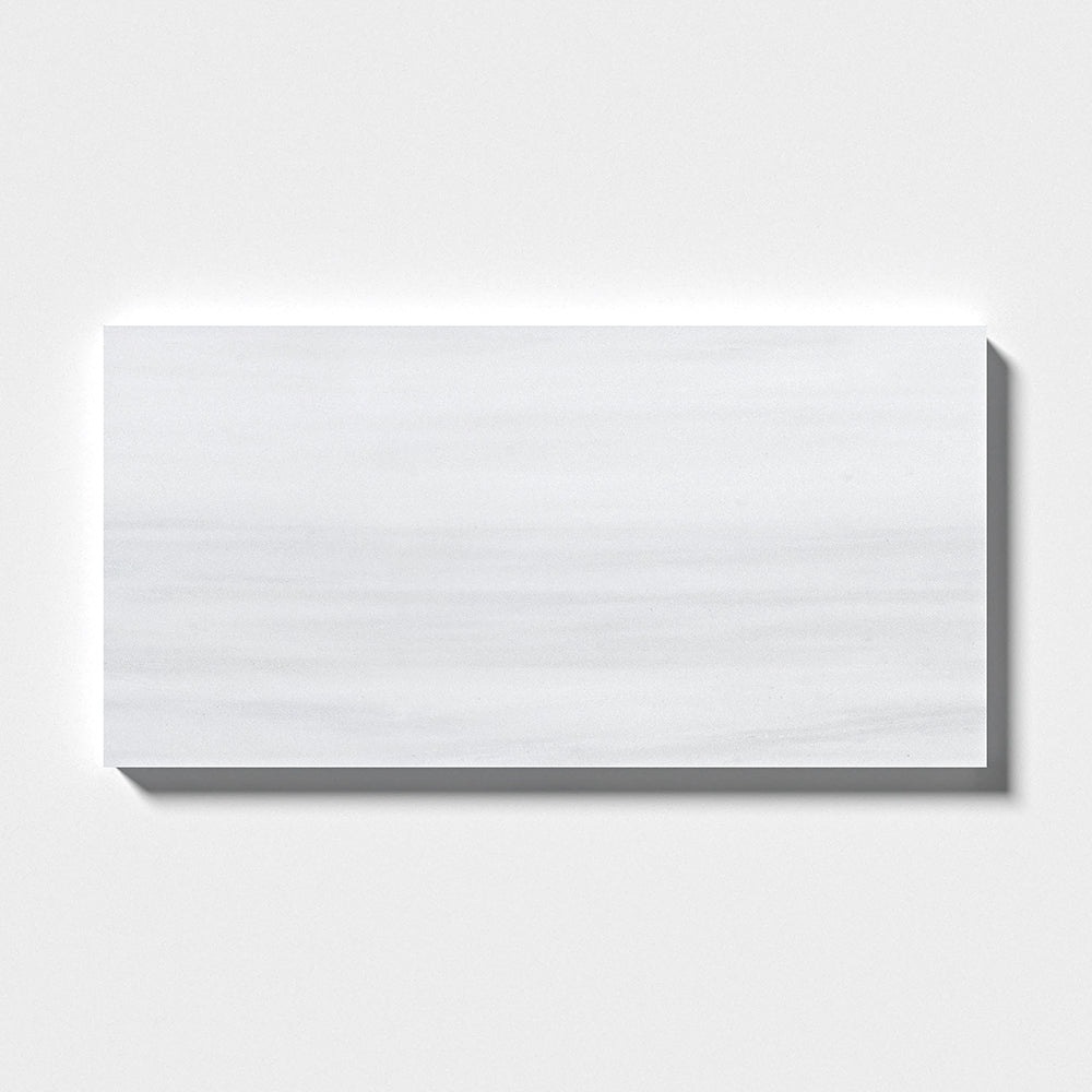 Bianco Dolomiti Classic Honed Marble Tile — 6 × 12 × 3/8 in