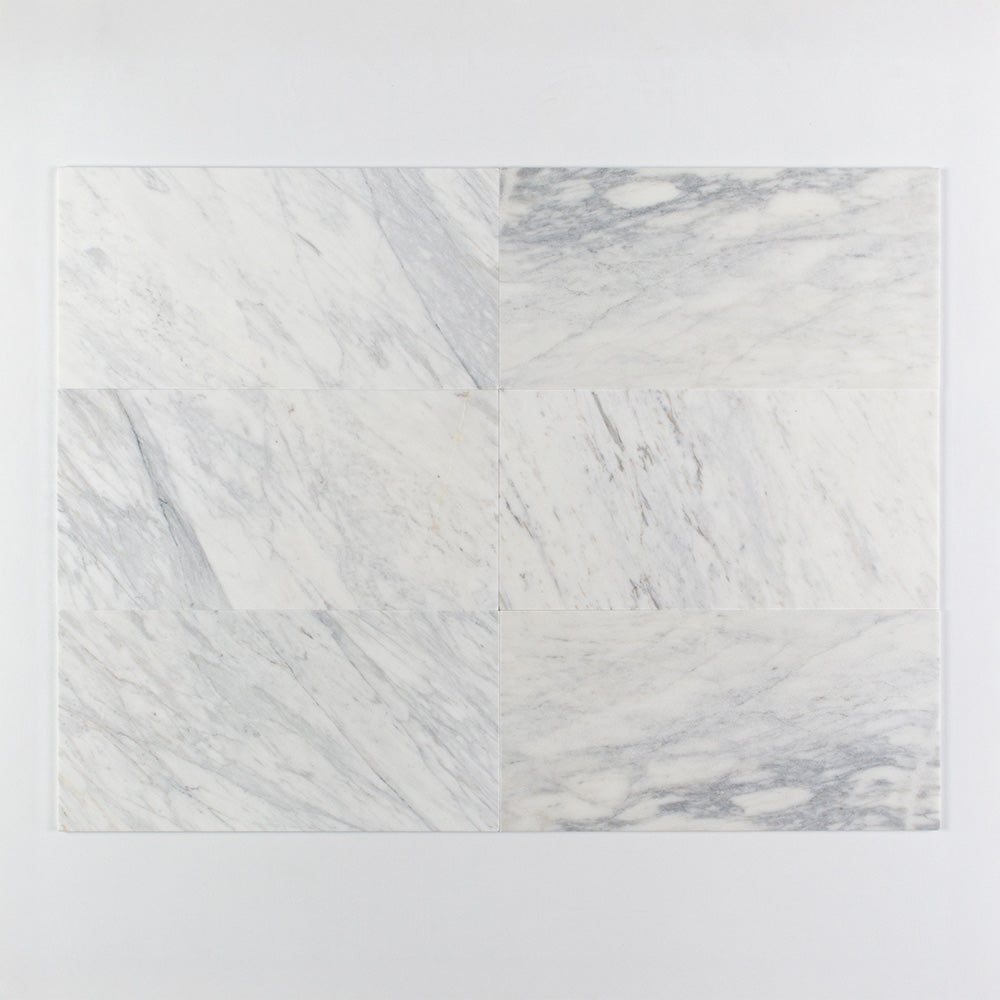 Calacatta Gold Royal Honed Marble Tile — 12 × 24 × 3/8 in