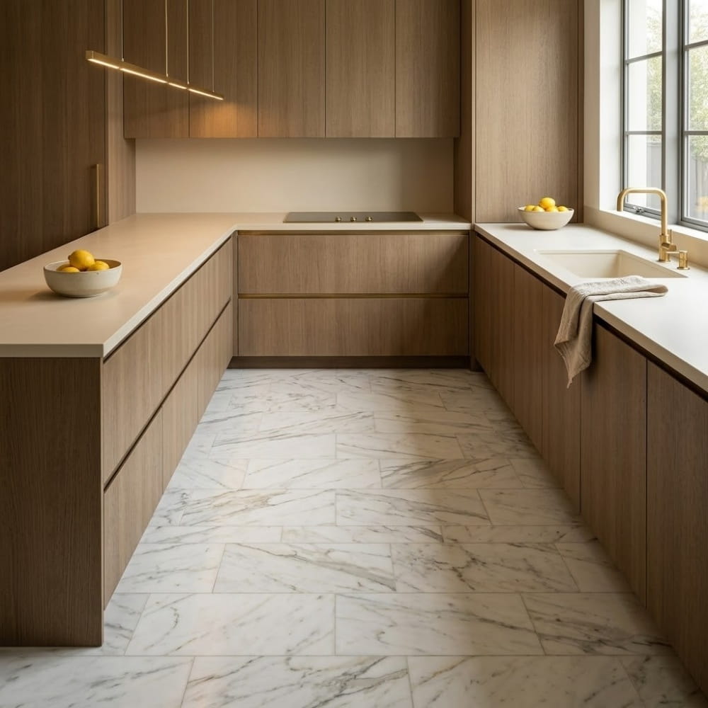 Calacatta Gold Royal Honed Marble Tile — 12 × 24 × 3/8 in