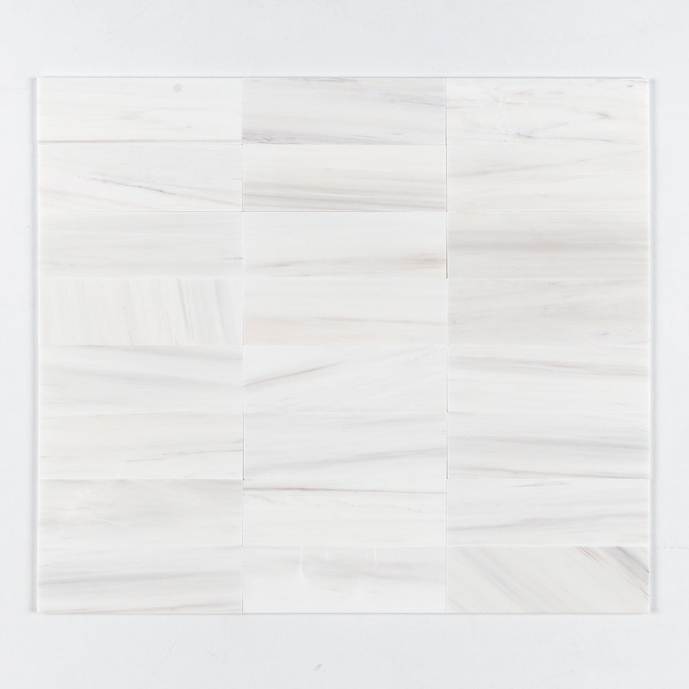 Bianco Dolomiti Classic Honed Subway Marble Tile — 4 × 12 × 3/8 in
